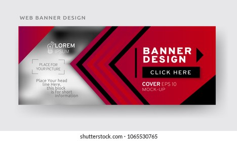 Colorful web banner template. Creative abstract design. Vector EPS10