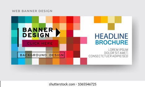 Colorful web banner template. Creative arstract design. Vector EPS10