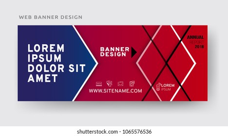 Colorful web banner template. Creative arstract design. Vector EPS10