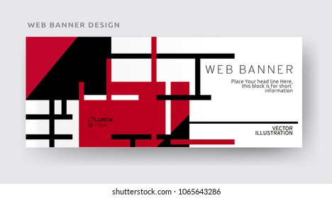 Colorful web banner template. Creative abstract design. Vector EPS10