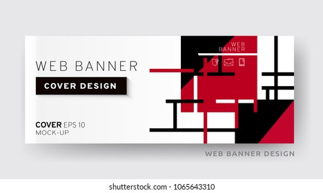 Colorful web banner template. Creative abstract design. Vector EPS10