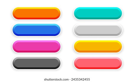 élément du bouton web coloré connexion image vectorielle collection