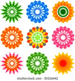 colorful or web button ornamental set