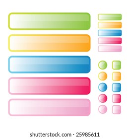 Botones y banderas web coloridas