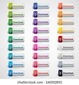 colorful web buttons set