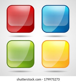 colorful web buttons set