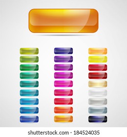 colorful web buttons set