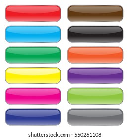 colorful web buttons set glow icon glow vector
