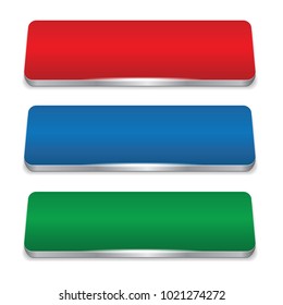 colorful web buttons set isolated on a white background