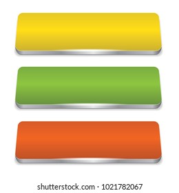 colorful web buttons set isolated on a white background