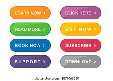 Colorful web buttons set vector