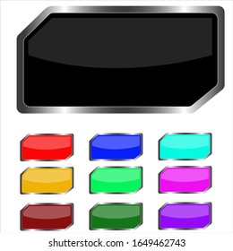 colorful web buttons vector format