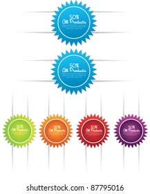 colorful web curve label or sticker