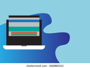 Colorful web design concept with flat design vector