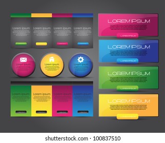 colorful web designing elements