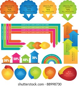 colorful web designing elements