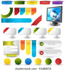 colorful web elements collection