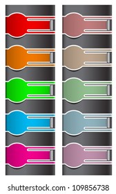 Colorful web elements on black. Vector illustration