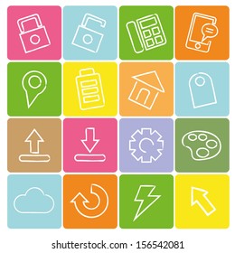colorful web icon set