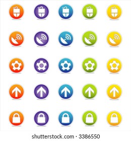 Colorful Web Icons Set 2 (Vector) Round icons for web and print--easy to edit. No transparencies