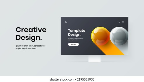 Colorful web project design vector template. Creative desktop mockup site screen concept.