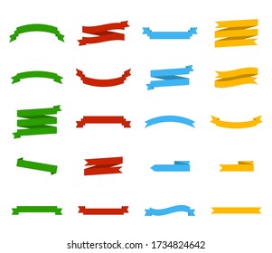 Colorful Web Ribbon Big Set White Stock Vector (Royalty Free ...