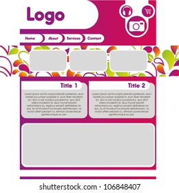 Colorful web template, vector illustration