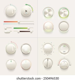 Colorful web UI knob controls design elements