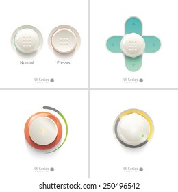 Colorful web UI knob controls design elements