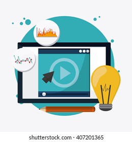 colorful webinar icon over white background , vector illustration