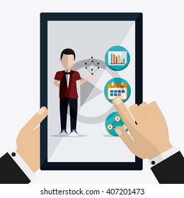 colorful webinar icon over white background , vector illustration