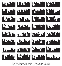 Bunte Website-Ränder, einzigartige Designs, Zickzack, Wellen, Farbtropfen. Set von Vorlage Dividers Formen für die Website. Kurvenlinien, Absenkungen, Wellenform-Kollektion des Designelements. Oben, unten Web. 11:11