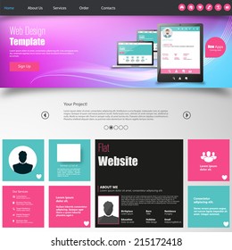 Colorful  website design template.