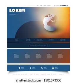 Colorful Website Design for Your Business with Earth Globe