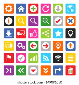 Colorful website and internet icon set