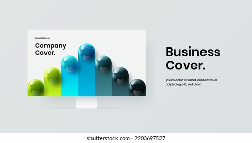 Colorful website screen vector design layout. Modern computer monitor mockup presentation illustration.