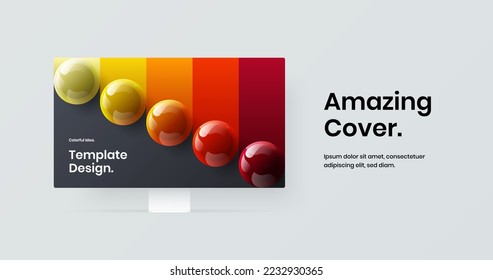 Colorful website screen vector design concept. Premium computer monitor mockup landing page illustration.
