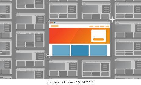 colorful website standing out vector illustration