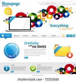 Colorful website template with clean design