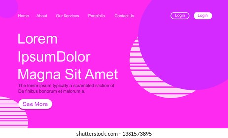 Colorful Website template for websites or apps.