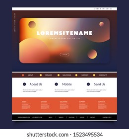 Colorful Website Template for Your Business with Abstract Header Design