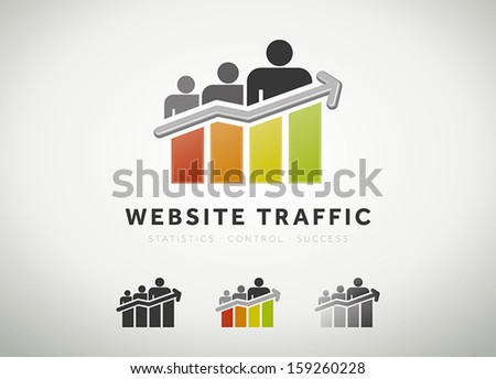 Colorful website traffic and search engine optimization icon