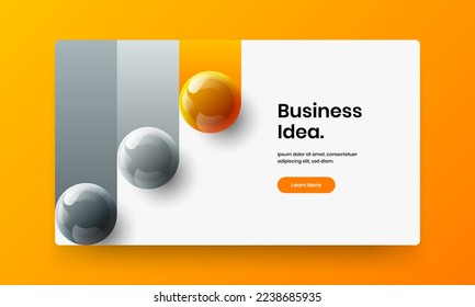 Colorful website vector design layout. Amazing realistic balls corporate cover illustration.