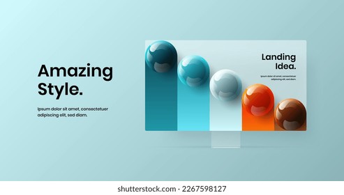 Colorful website vector design template. Simple display mockup web banner concept.
