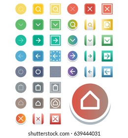 Colorful website web buttons design vector illustration glossy graphic label internet confirm template