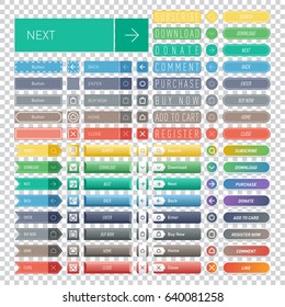 Colorful website web buttons design vector illustration glossy graphic label internet confirm template