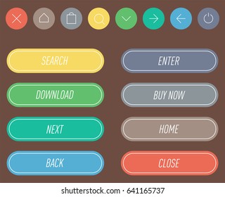 Colorful website web buttons design vector illustration glossy graphic label internet confirm template