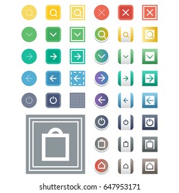 Colorful website web buttons design vector illustration glossy graphic label internet confirm template