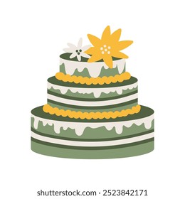 Colorful Wedding Cake Illustration - 09