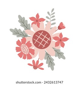Colorful wedding floral decoration element